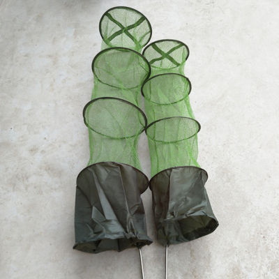 神斧涂胶鱼护防挂鱼护网不锈钢双圈鱼护竞技鱼户网兜渔户特色鱼篓渔具