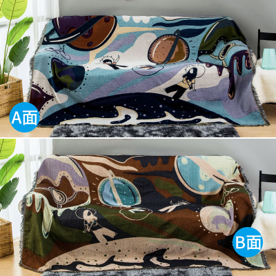 家柏饰(CORATED)北欧双面全盖沙发布沙发巾沙发毯布单沙发套罩沙发垫盖布 遨游 180*230cm