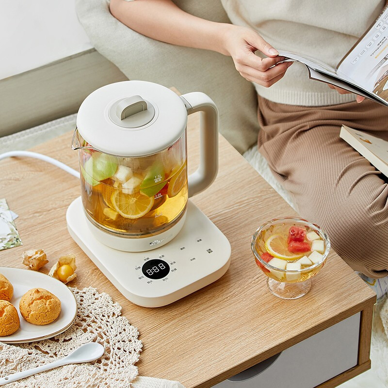 小熊(Bear) 养生壶1.5升 烧水壶全自动多功能家用玻璃煮茶壶煮茶器 迷你玻璃花茶壶煮水壶 YSH-E15G2丨无滤