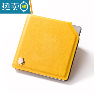 敬平摔不碎的不锈钢化妆镜 多色简约 随身便携创意折叠镜 迷你小镜子 方形[黄]1862-2便携式用镜