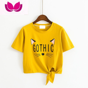 七斓短款T恤女夏装心机小众设计感2023新款韩国学生高腰露脐短袖上衣