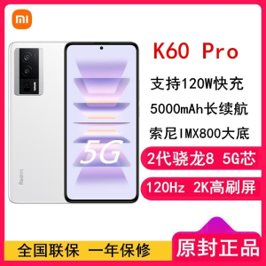 小米Redmi K60 Pro 12GB+512GB 晴雪 2代骁龙8+芯 120W 2K高光屏 5000毫安大毫安 时
