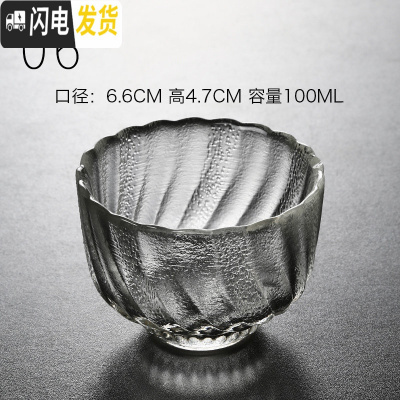 三维工匠品茗杯日式锤目纹主人杯小号加厚玻璃杯子个人手工单杯功夫茶具 06款