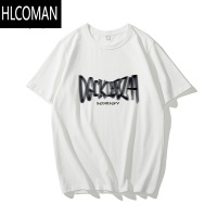 HLCOMAN美式复古酒红色短袖t恤男女夏季新款潮流薄款情侣上衣ins