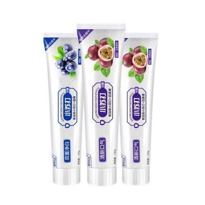 3支装-小苏打蓝莓祛渍牙膏百香果洁齿护龈牙膏110g食品级小苏打洁白清新口气