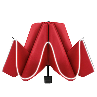 梦惜 手动钢骨伞架 碰击布+反光条 塑料手柄雨伞 YF-S2021038/把