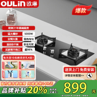 欧琳(OULIN)5.0KW防干烧功能大火力燃气灶灶具台嵌两用E3001B 5.0大火力防干烧 液化气