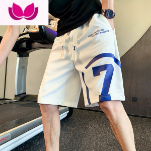 七斓男裤冰丝短裤男ins潮牌篮球五分裤半裤中裤白色裤子休闲裤运动裤