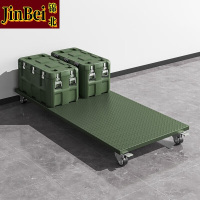 锦北军绿色金属托盘仓储应急物资周转野营装备带轮子2000*800*170mm