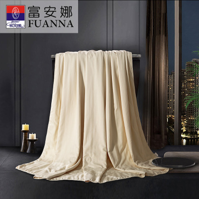 富安娜家纺蚕丝被负离子提花面料蚕丝夏被1.2m/1.5m/1.8m空调被二和一被子子母被素馨提花蚕丝夏被1.2m床-152*210cm