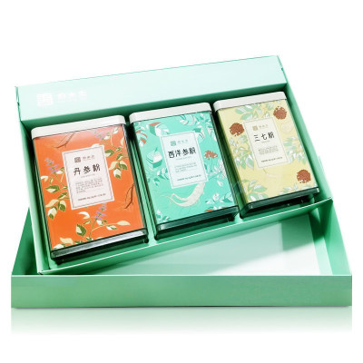 药圣堂养生三宝] 西洋参粉45g 三七粉45g 丹参粉45g 礼盒装