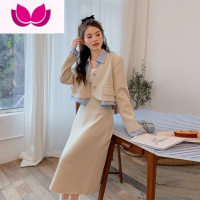 七斓高级感连衣裙套装女2023新款气场强大斩女穿搭盐系轻熟西装裙