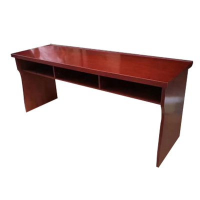 铭威盾会议桌双人条桌培训移动小型长方形桌现代简约会议室条形桌1.8米红胡桃密度板贴木皮