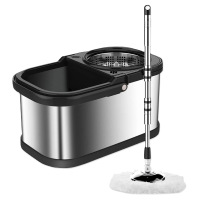 锦创天诚 全不锈钢旋转拖把家用拖地墩布桶/套