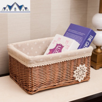 柳编收纳筐藤编储物筐脏衣服篮衣柜厨房零食杂物盒子收纳篮收纳盒 三维工匠收纳箱