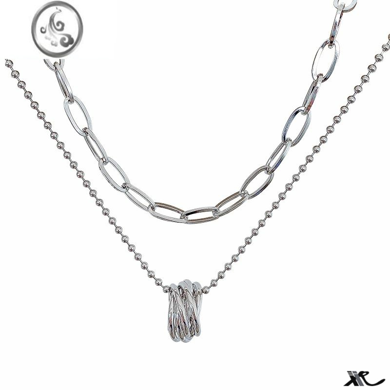 JiMi叠戴项链女小众高级感锁骨链轻奢颈链t恤链子配饰2023新款