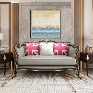 森美人欧式新古典实木沙发头层牛皮客厅小户型轻奢家具套装组合全屋