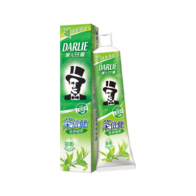 黑人牙膏茶倍健龙井绿茶190g防蛀固齿减少牙菌斑清新口气健齿茶香