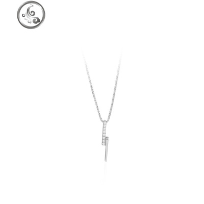 s925银长条几何项链女潮韩版锁骨链简约大方网红气质个生清新 JiMi