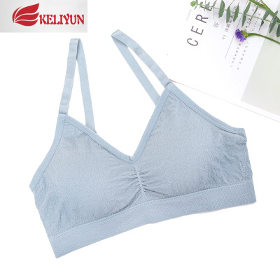 可莉允乳胶内衣女小胸加厚聚拢美背无钢圈背心式运动文胸吊带抹胸带胸垫抹胸