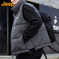 Jeep吉普羽绒马甲男士冬季2025新款潮牌立领保暖休闲轻薄背心外穿