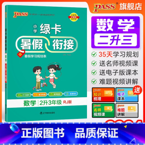 数学+语文共两本 二升三 [正版]2024新版数学二升三暑假衔接小学二年级人教版暑假作业上下册暑假预习复习一本通提优训练