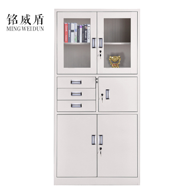 铭威盾钢制办公文件柜铁皮柜矮柜资料密码带锁凭证档案员工储物更衣柜子偏三斗文件柜