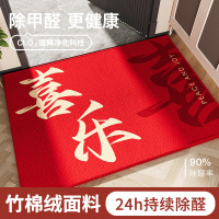 添福运 进门入户地垫地毯出入平安地垫进门脚垫防滑垫家用大门口地垫门垫简约脚垫家用地垫竹棉绒进门防滑蹭土门垫