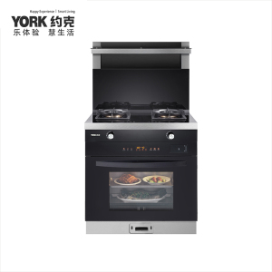 YORK约克集成灶YK-J58ZK蒸烤一体家用变频大吸力自动清洗侧吸油烟机燃气灶消毒柜大容量蒸箱烤箱一体灶