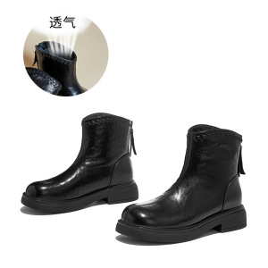 真皮马丁靴女秋冬新款百搭靴子女短靴休闲百搭瘦瘦靴时尚女靴