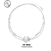 JiMi光年原创双层新中式玉髓项链小众设计高级冷淡Y2K甜酷珍珠锁骨链