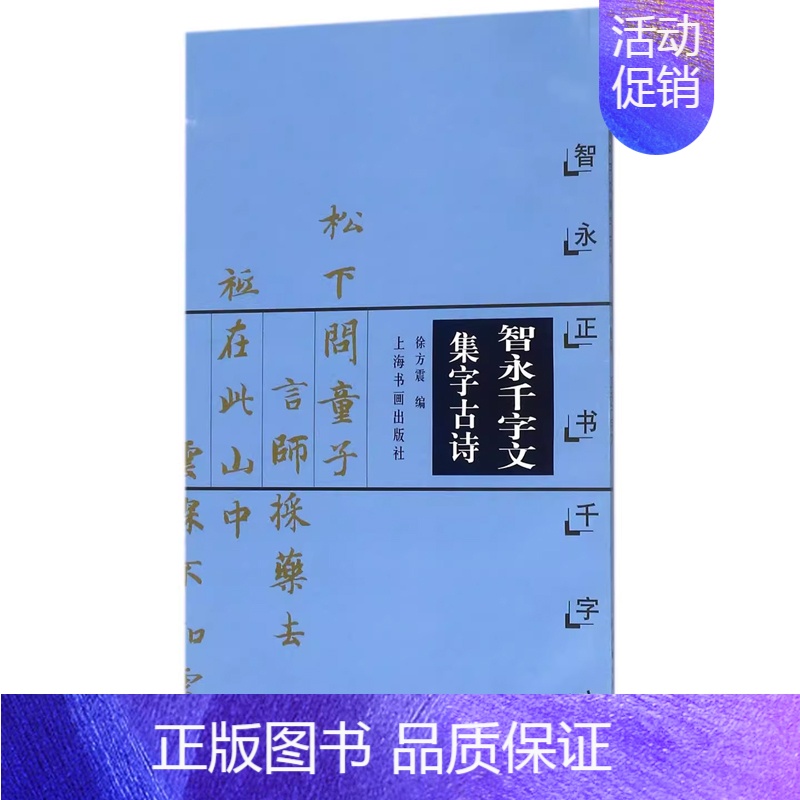[正版]智永千字文集字古诗 智永正书千字文 中国古诗集字系列 徐方震楷书毛笔临摹简体旁注米字格字书 书法字帖书籍 上海书