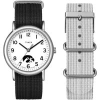 TIMEX女式腕表时尚尼龙表带黑白双色运动风