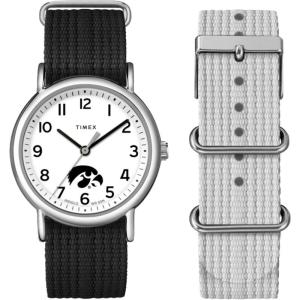 TIMEX女式腕表时尚尼龙表带黑白双色运动风 initial