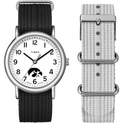 TIMEX女式腕表时尚尼龙表带黑白双色运动风