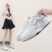 秋季新款透气ins潮韩版皮面鞋女学生街拍跑步运动休闲鞋
