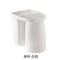 牙刷置物架免打孔卫生间漱口杯架多功能挂墙式情侣款双人收纳套装 三维工匠 [灰四杯]磁吸牙刷架
