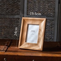 美帮汇红樱桃实木相框画框桌面摆件设照片墙自然日式北欧免打孔 长方形6寸 红樱桃实木相框