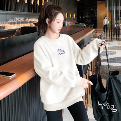 [1折价42.9元,叠加优惠券]春季女圆领前胸小狗图案卫衣百搭上衣潮流韩系别致