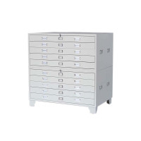 湘渭底图柜工程资料图纸柜0号1号抽屉柜地图柜文件柜菲林柜图纸收纳柜0号双节1300*930*1200灰白色