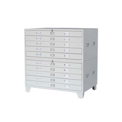 湘渭底图柜工程资料图纸柜0号1号抽屉柜地图柜文件柜菲林柜图纸收纳柜0号双节1300*930*1200灰白色
