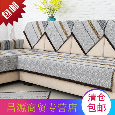 梵森全棉麻老粗布棉线编织防滑沙发垫布艺四季坐垫沙发巾巴黎春天