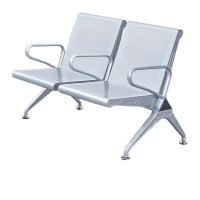 锦北 靠背排椅中间带扶手加厚机场银行车站医院等候椅连椅两人位无垫