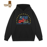 YANXUSOS美式校园复古星星卫衣连帽绒潮牌宽松休闲男女情侣帽衫