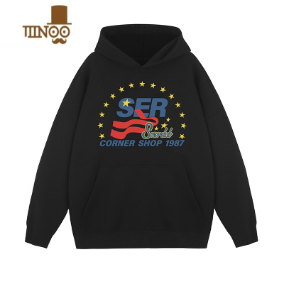 YANXUSOS美式校园复古星星卫衣连帽绒潮牌宽松休闲男女情侣帽衫