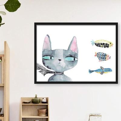 新房装饰画电箱装饰画免打孔简约北欧客厅创意遮挡配电箱思念50*40可覆盖尺寸45*35黑色木质框架掀盖式可容纳电表箱