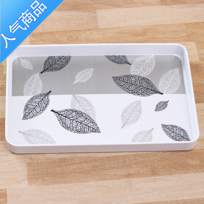 YICHENG欧式密胺放杯子的托盘北欧长方形家用茶盘塑料创意现代简约水果盘茶具