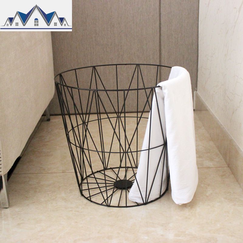脏衣篮客厅卧室家用沙发边几ins北欧铁艺洗娄零食儿童玩具收纳筐 三维工匠收纳篮