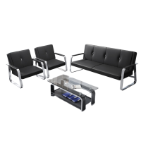 悦兴诚办公沙发黑色181*69*84cm(1+1+3+茶几)套