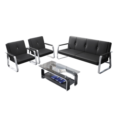 悦兴诚办公沙发黑色181*69*84cm(1+1+3+茶几)套